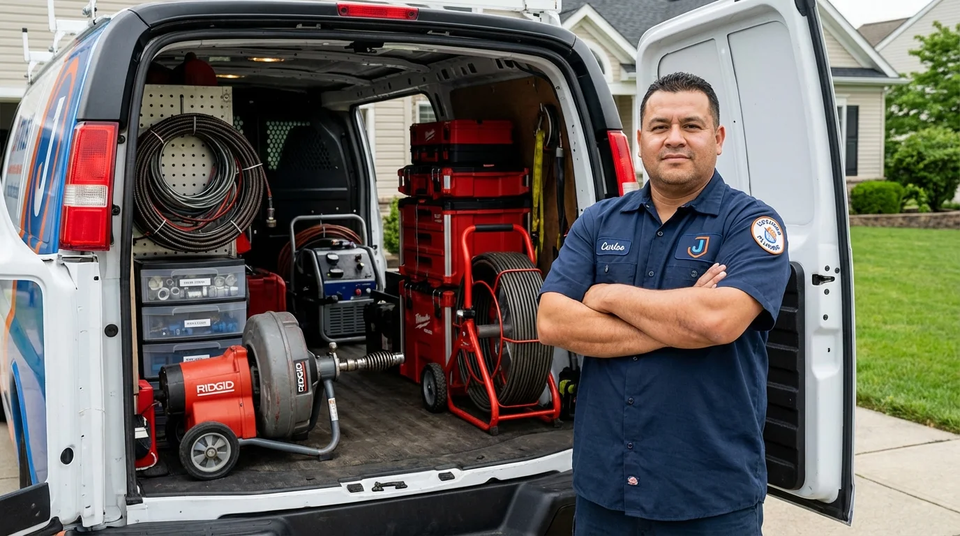 Professional drain cleaning equipment and Johns Plumbing LLC plumber in Obion