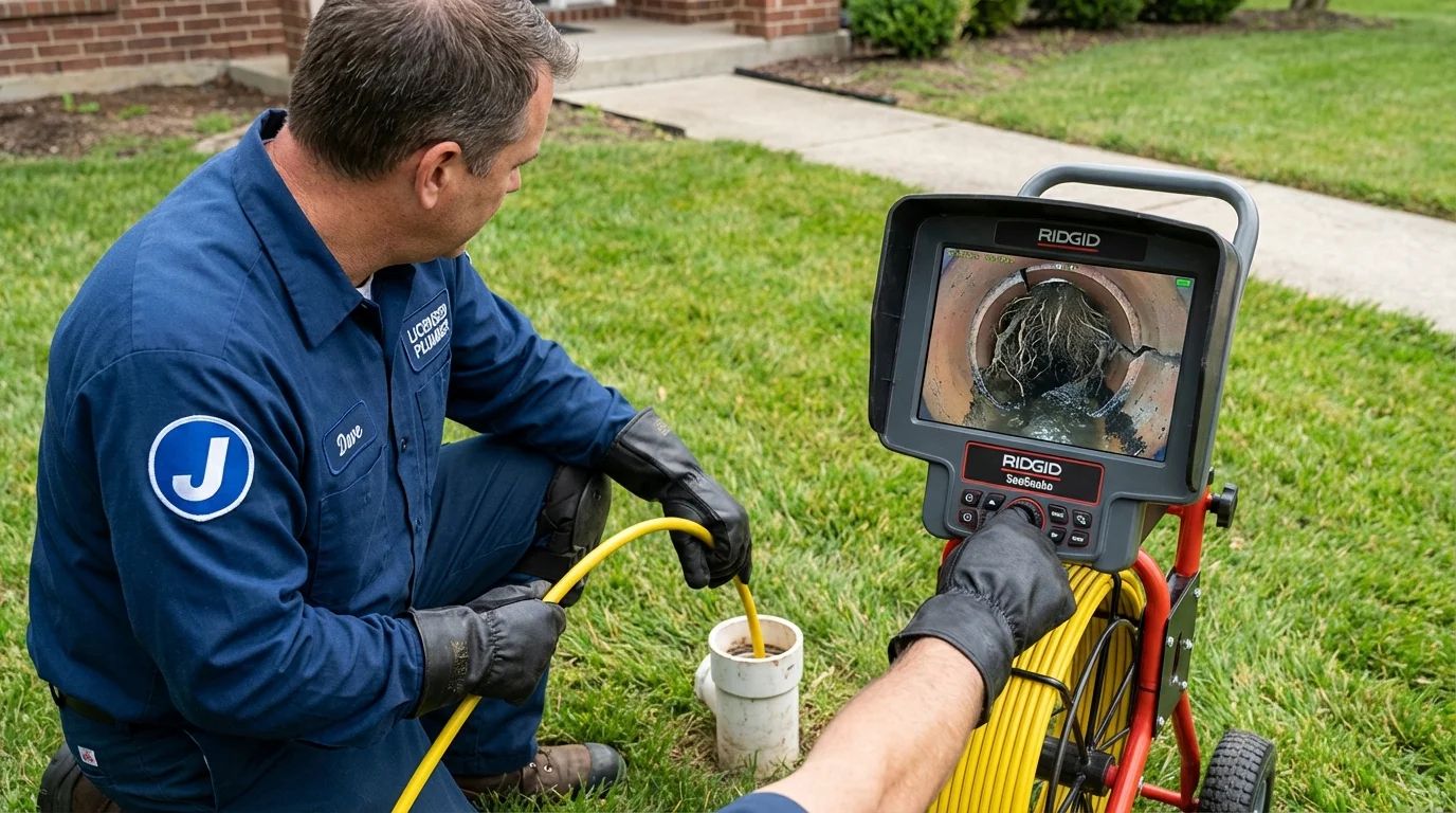 Sewer camera inspection being performed by Johns Plumbing LLC in Obion